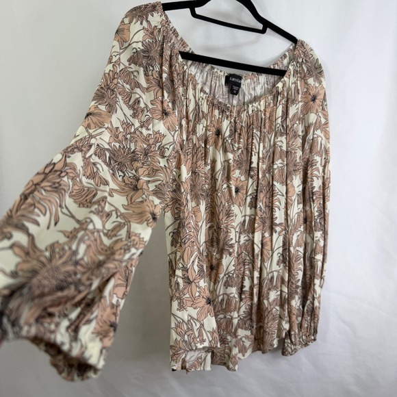 Karen Kane Womens Flowy Floral Peasant Blouse Top 1X NWT $148 Romantic Boho - Picture 7 of 12